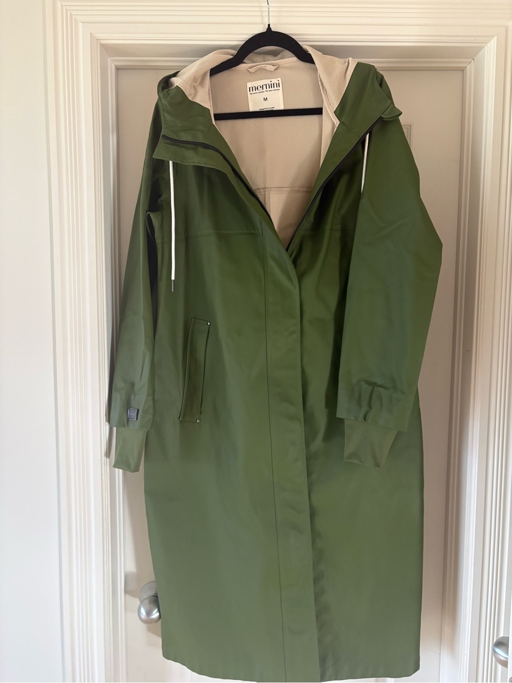 Mermini Olive Longline Waterproof Trench Coat
